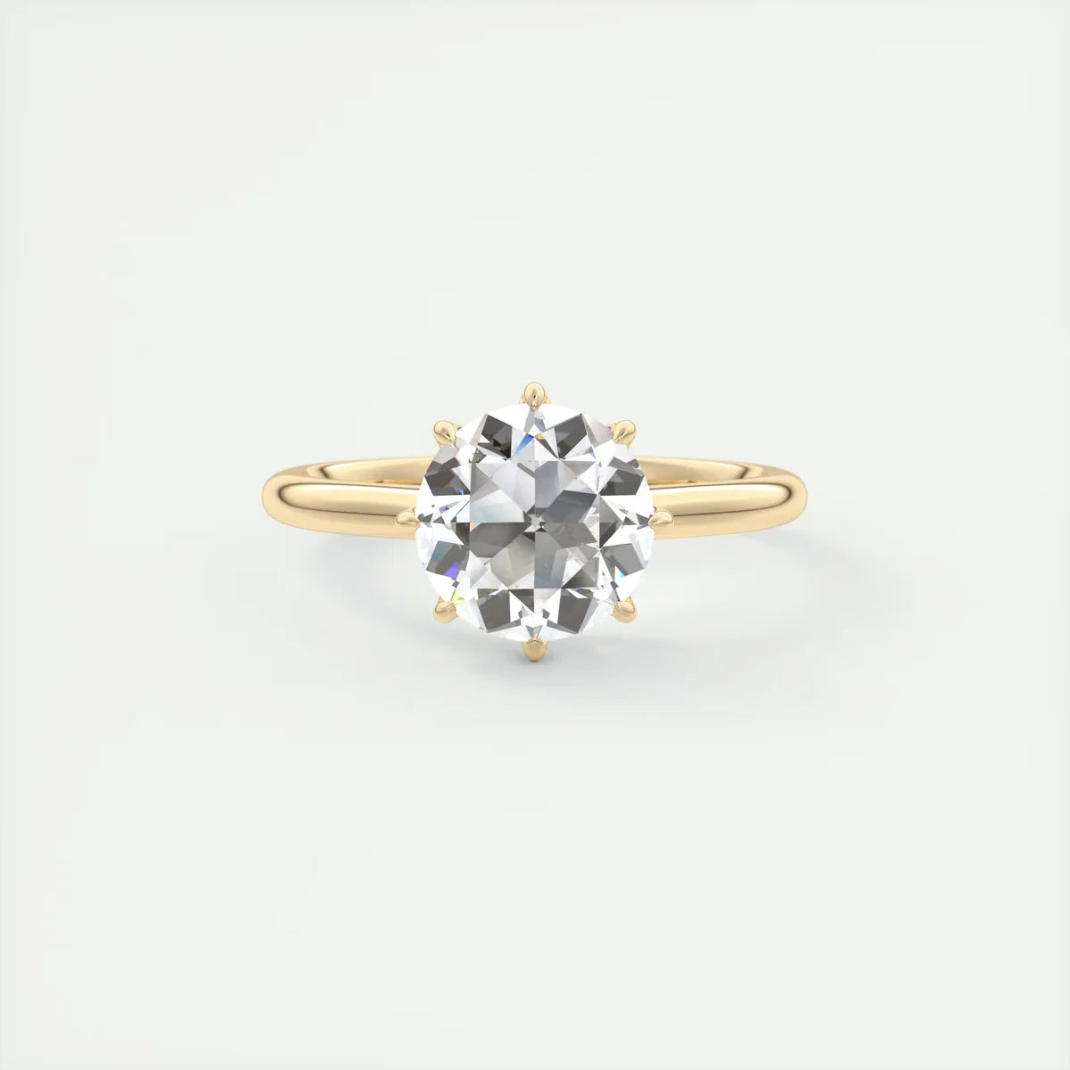 2 Carat Round Vintage Modern Solitaire