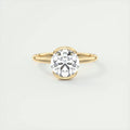 2 Carat Round Flush Stacking Half Bezel Solitaire