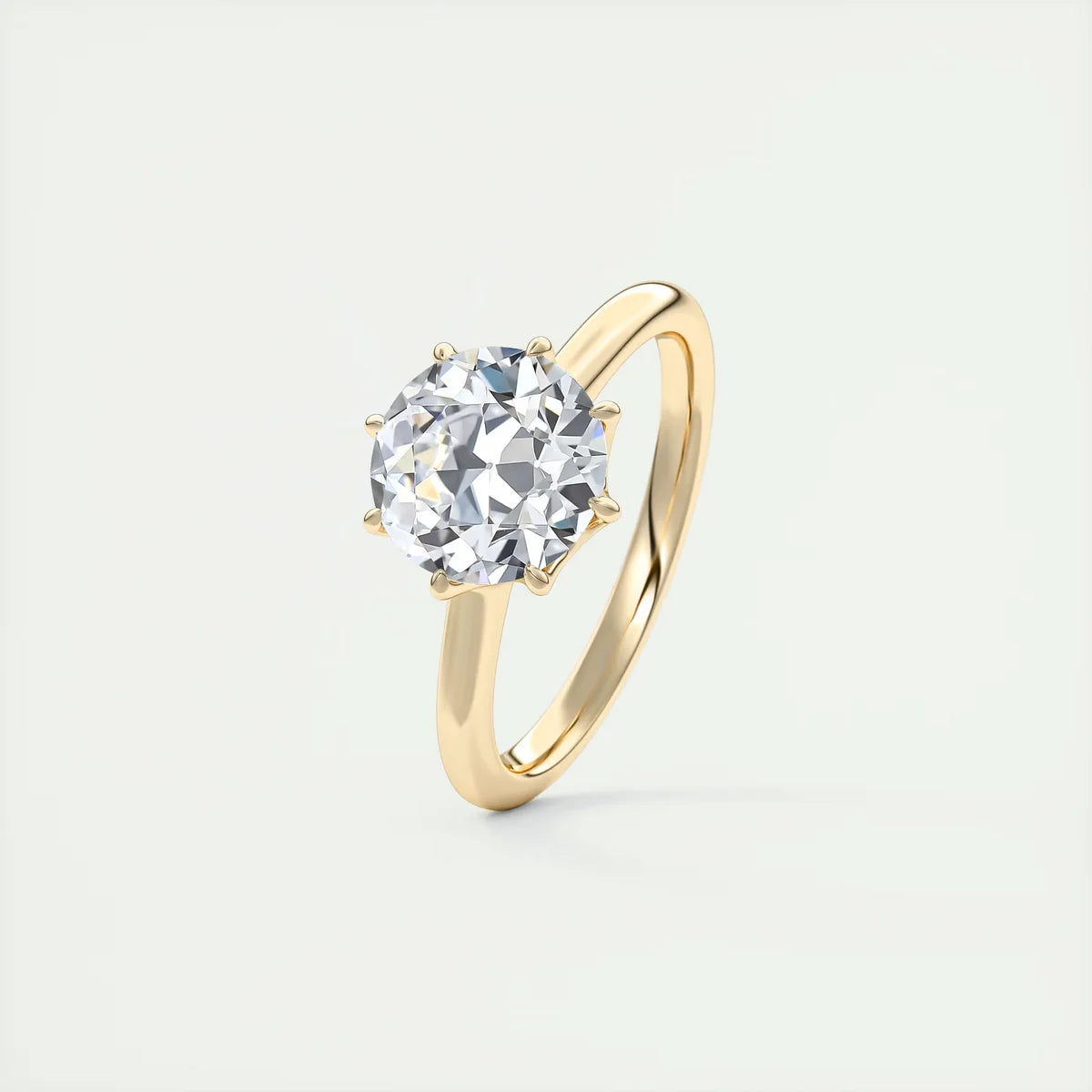 2 Carat Round Vintage Modern Solitaire