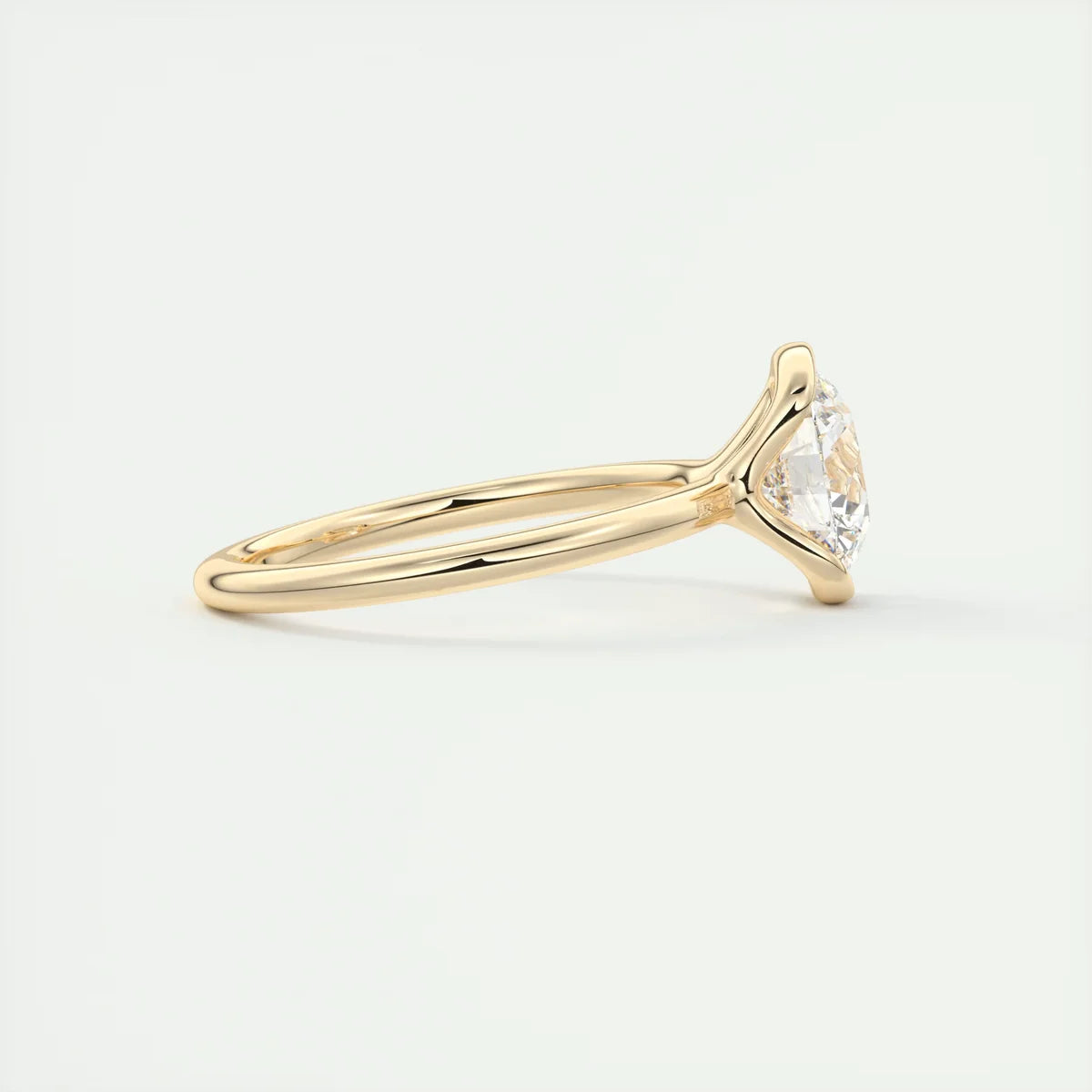 2 Carat Round Flush Stacking Half Bezel Solitaire