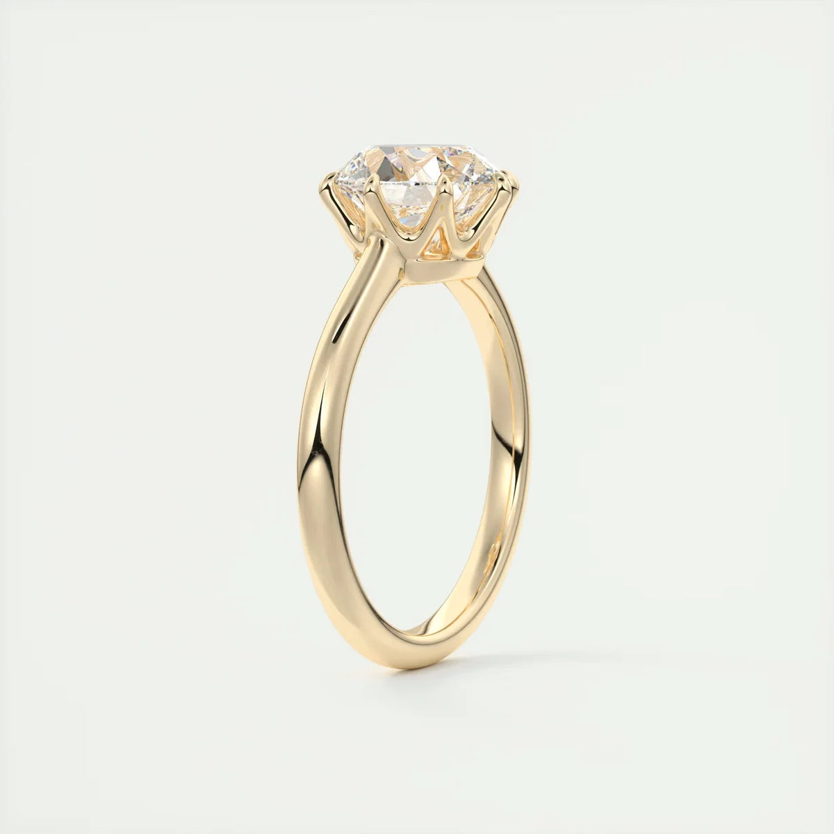 2 Carat Round Vintage Modern Solitaire