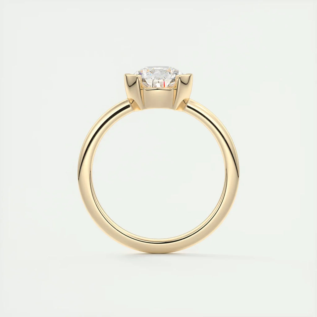 2 Carat Pear Solitaire Partial Bezel