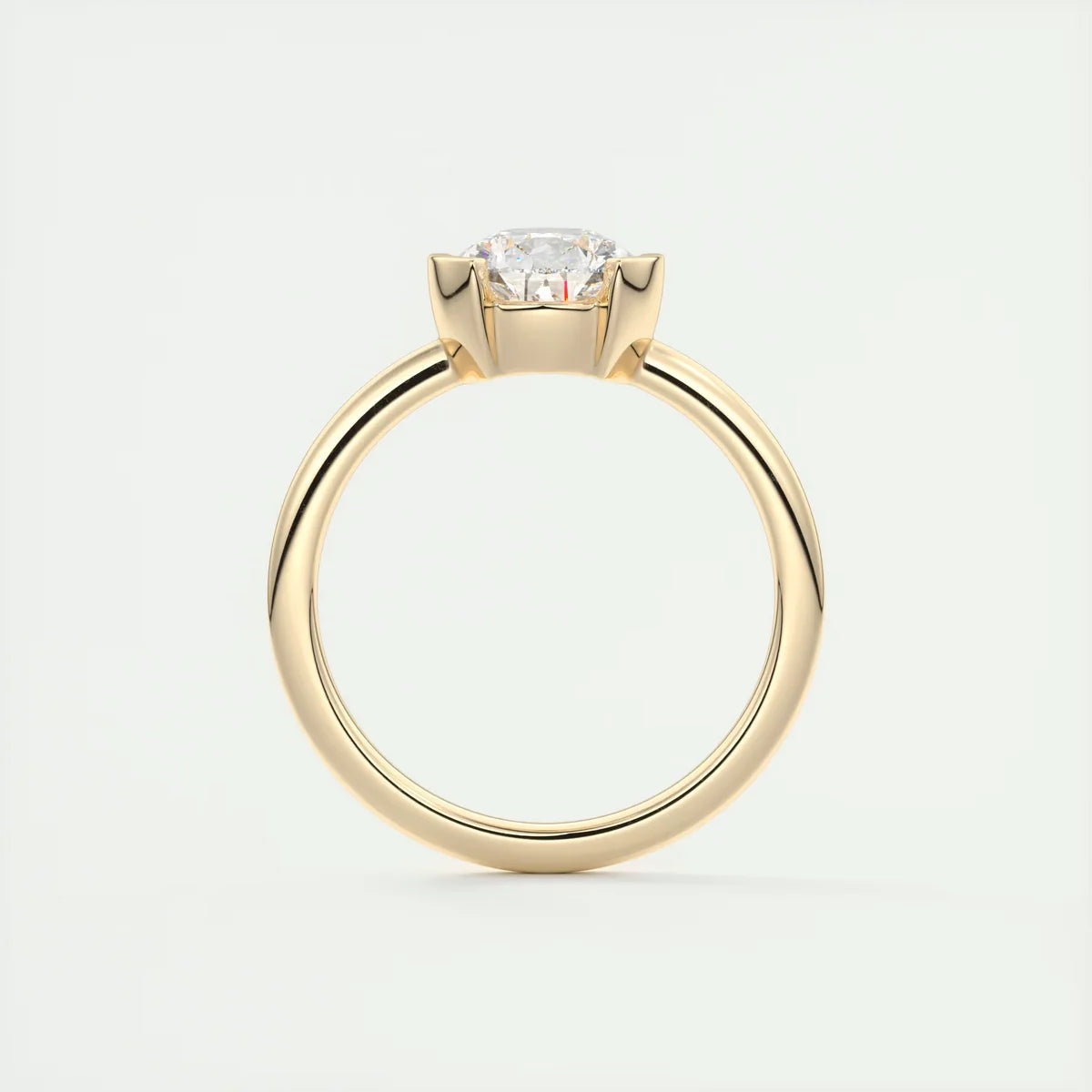 2 Carat Pear Solitaire Partial Bezel