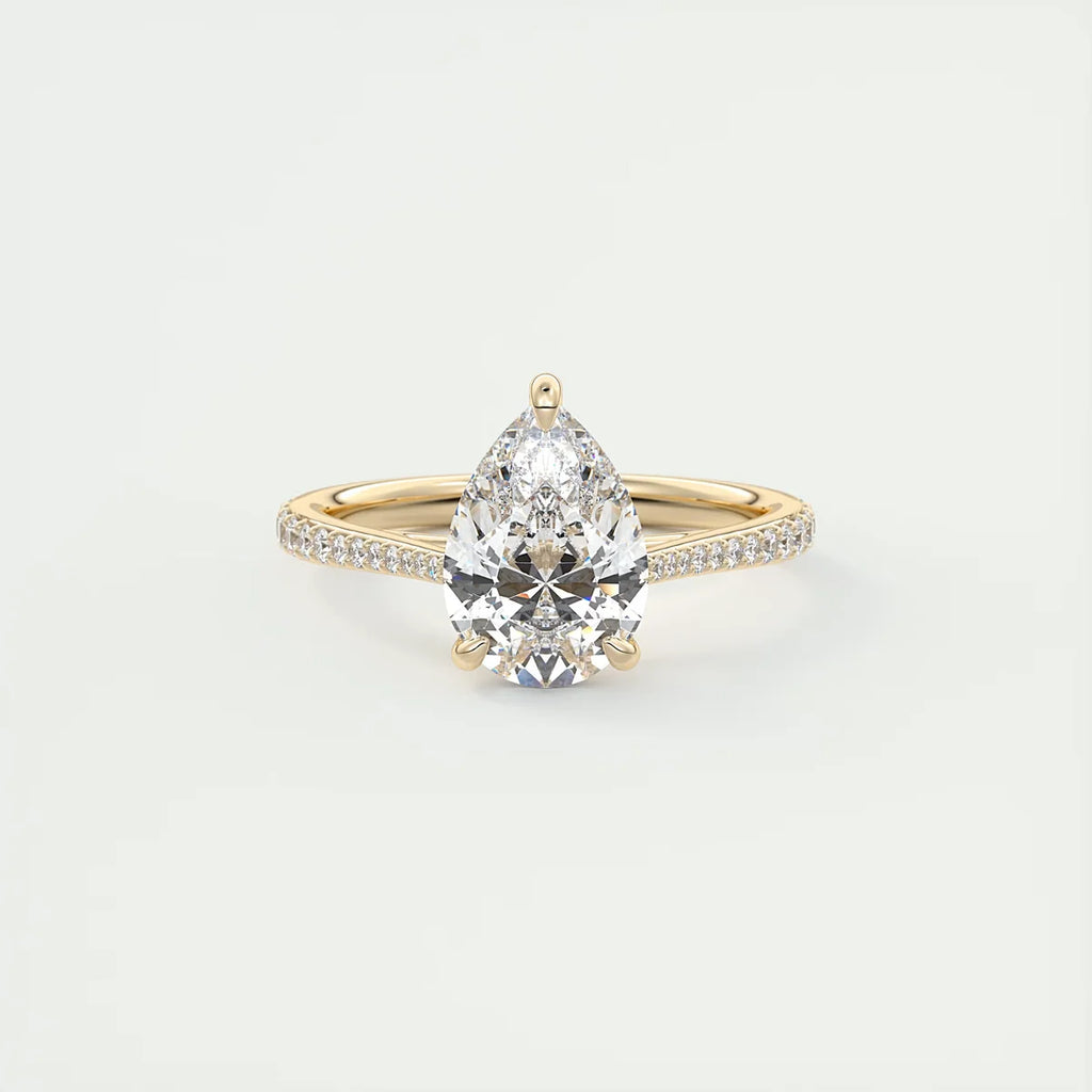 2 Carat Pear Solitaire Cathedral Setting