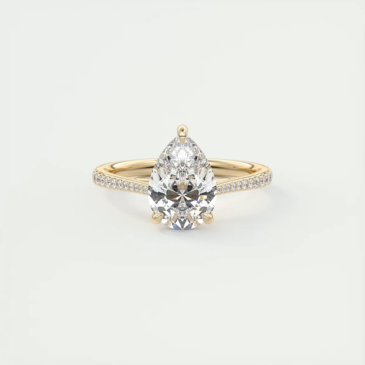 2 Carat Pear Solitaire Cathedral Setting