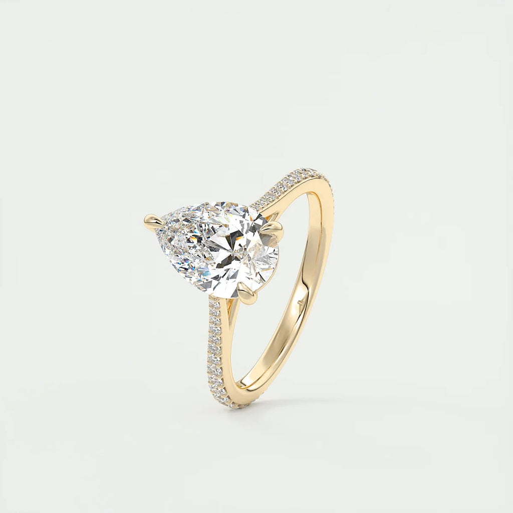 2 Carat Pear Solitaire Cathedral Setting