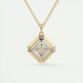 1.5 Carat Asscher Chunky Deco Bezel Pendant