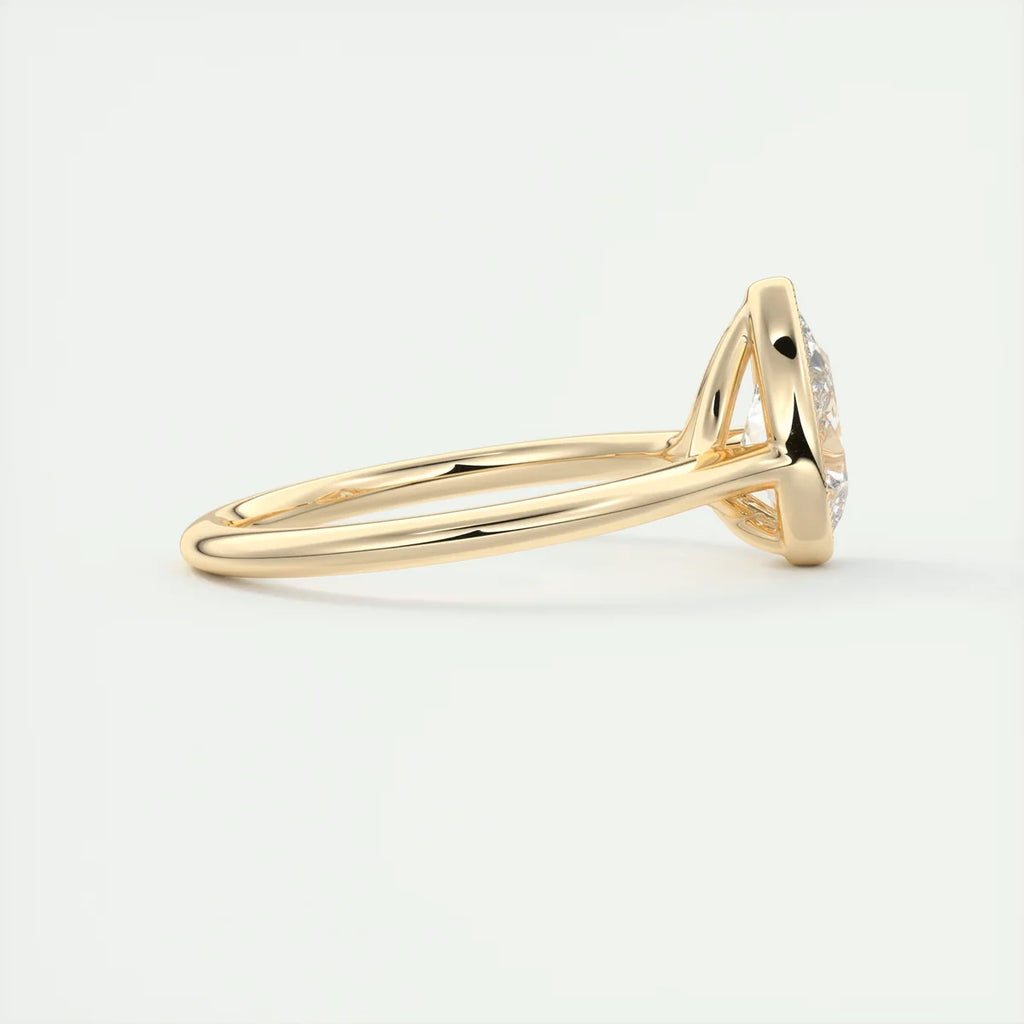 2 Carat Pear Solitaire Textured Bezel