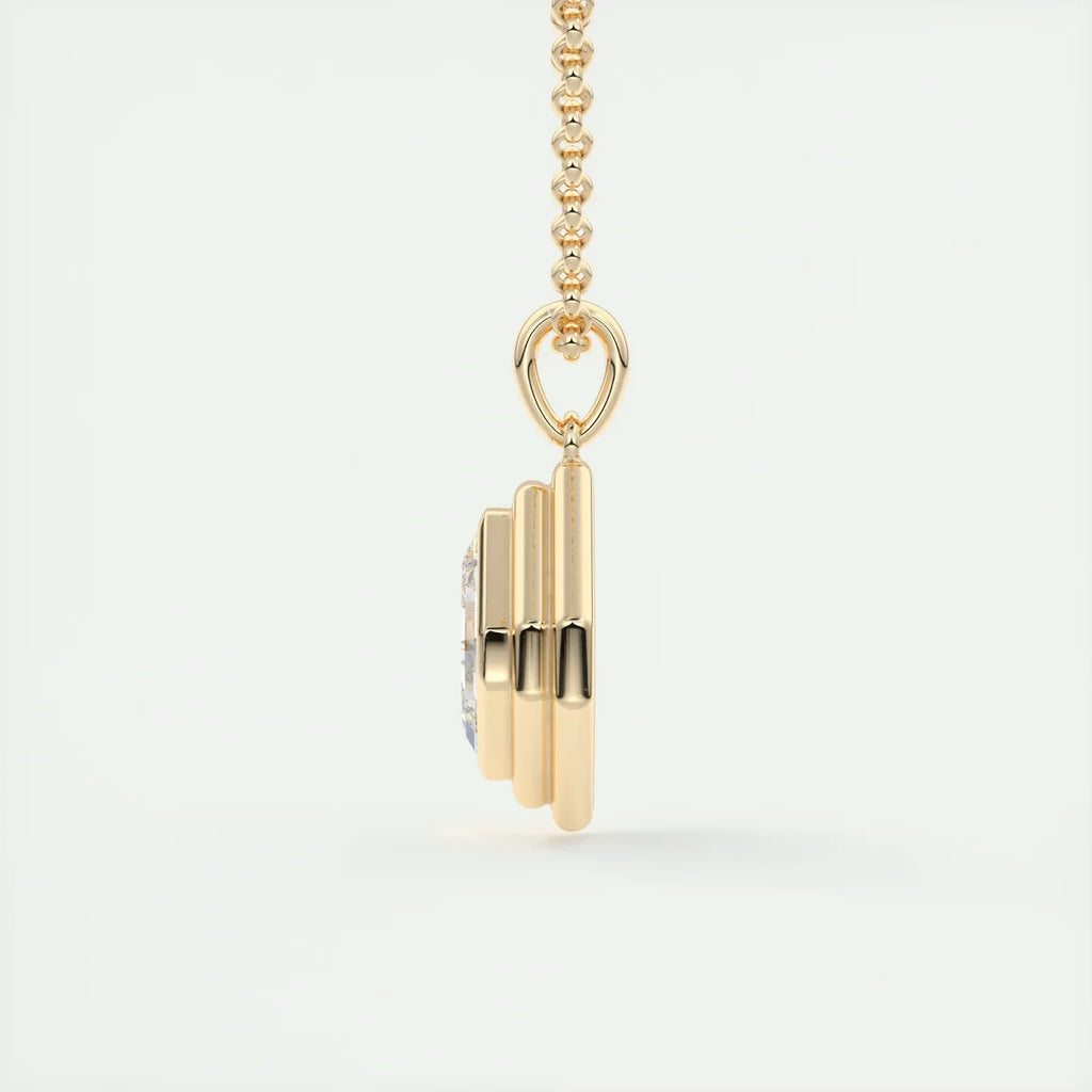 1.5 Carat Asscher Chunky Deco Bezel Pendant