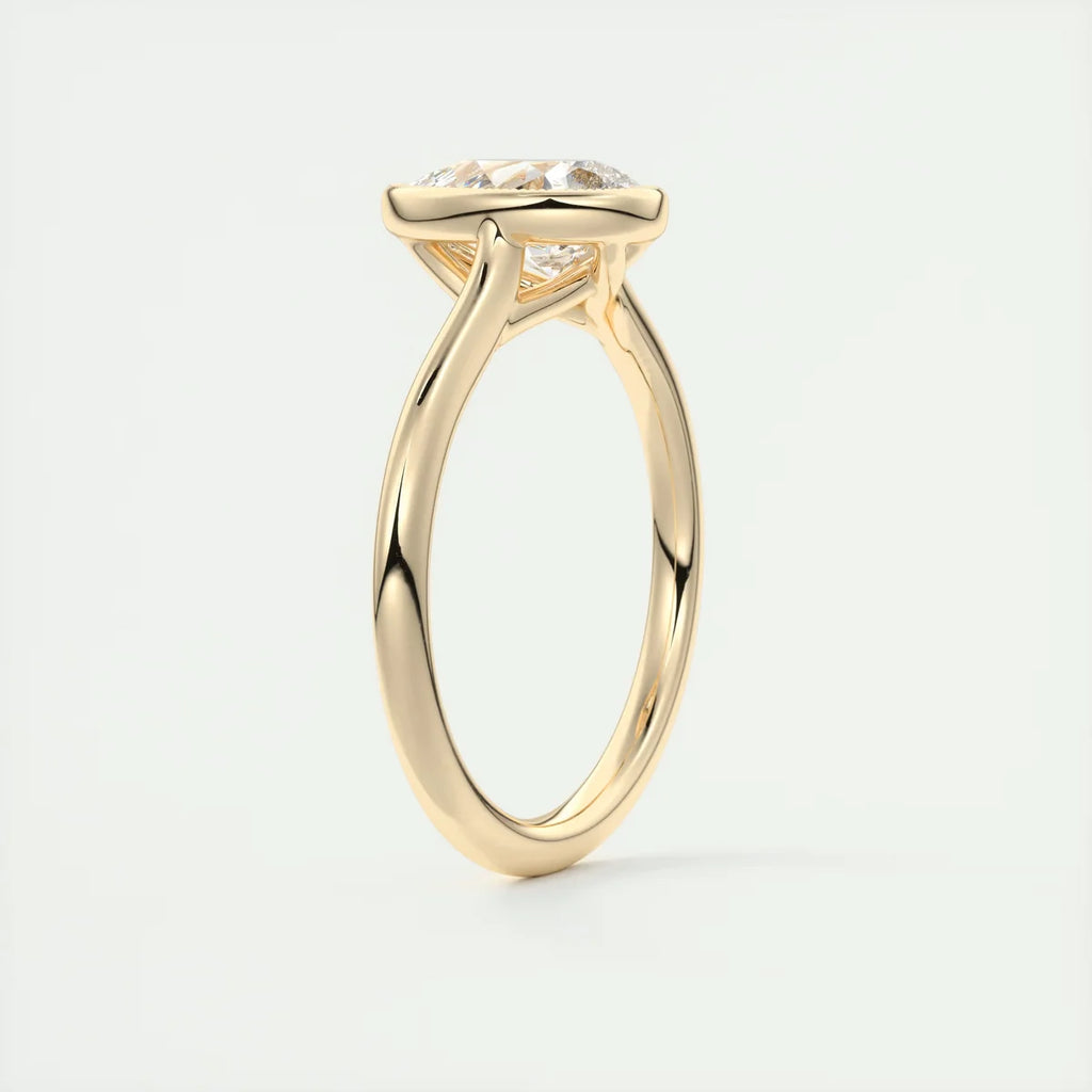 2 Carat Pear Solitaire Textured Bezel