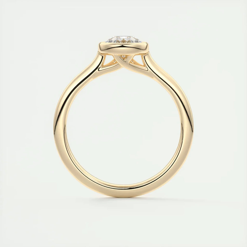 2 Carat Pear Solitaire Textured Bezel