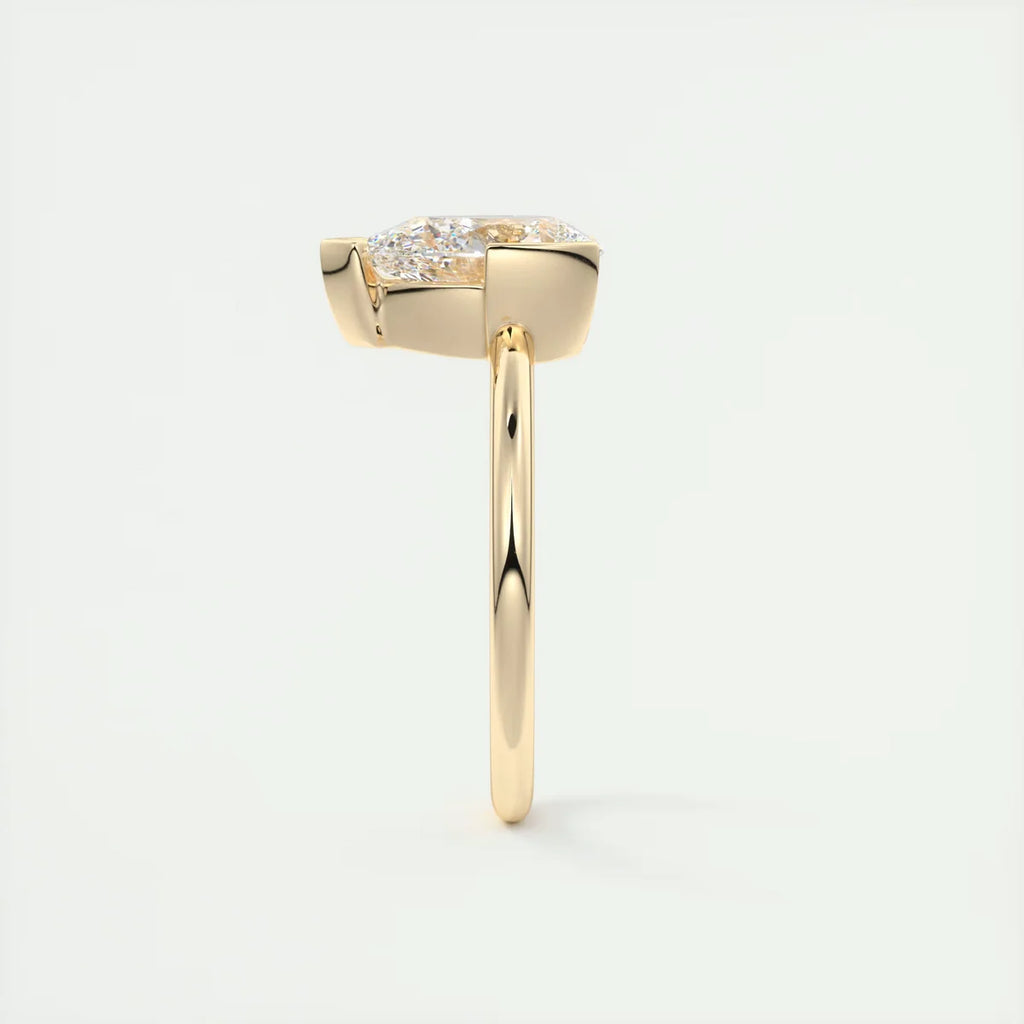 2 Carat Pear Solitaire Partial Bezel