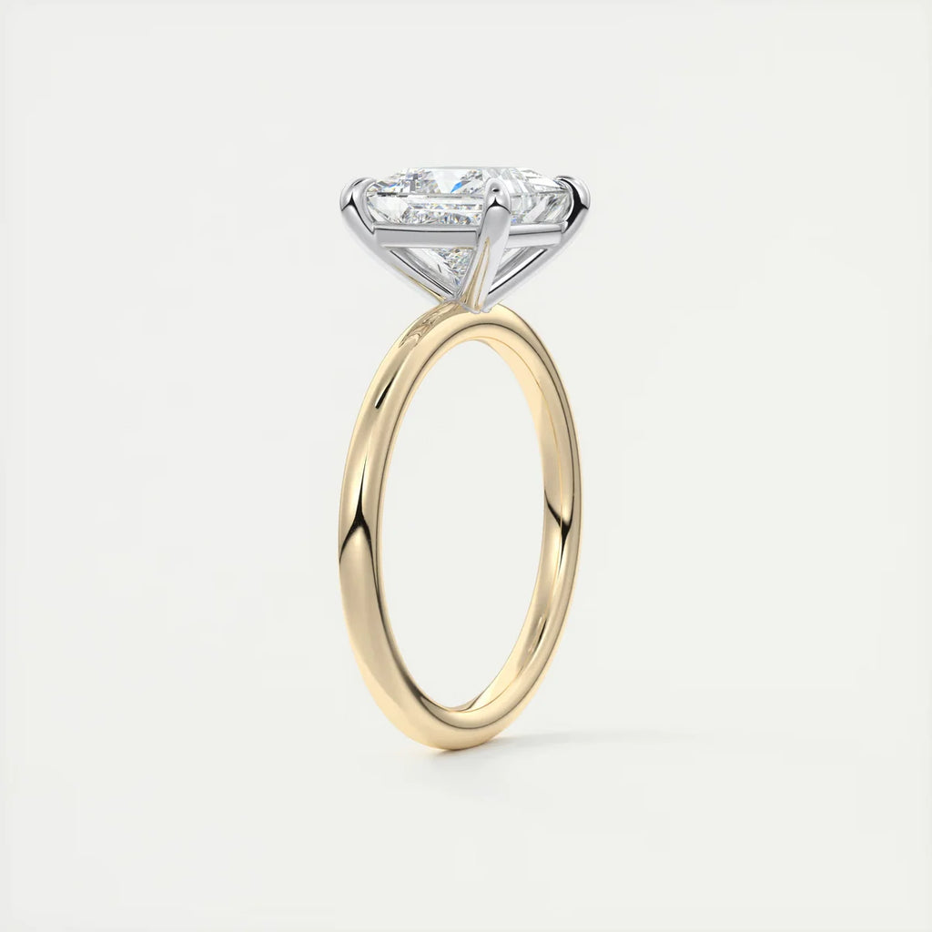 2 Carat Princess Gold Solitaire with Platinum Prongs
