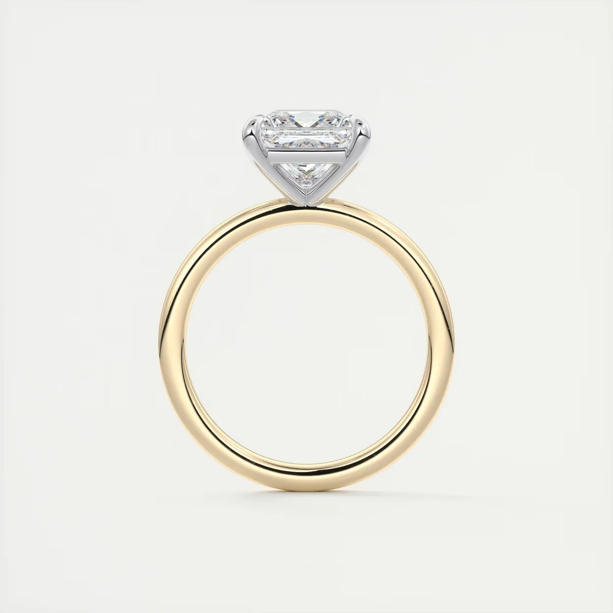 2 Carat Princess Gold Solitaire with Platinum Prongs