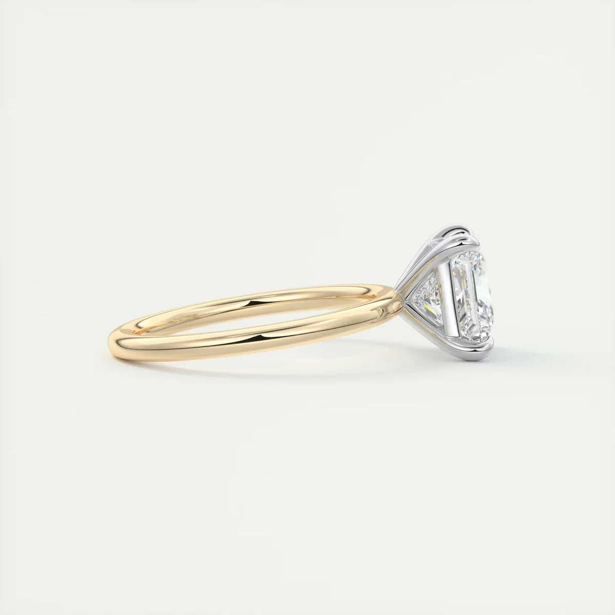 2 Carat Princess Gold Solitaire with Platinum Prongs