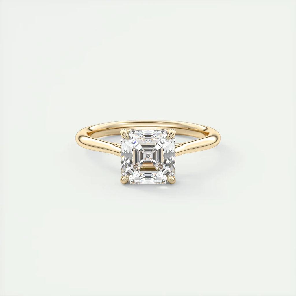 2 Carat Princess Flush Stacking Half Bezel Solitaire