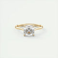 2 Carat Princess Flush Stacking Half Bezel Solitaire