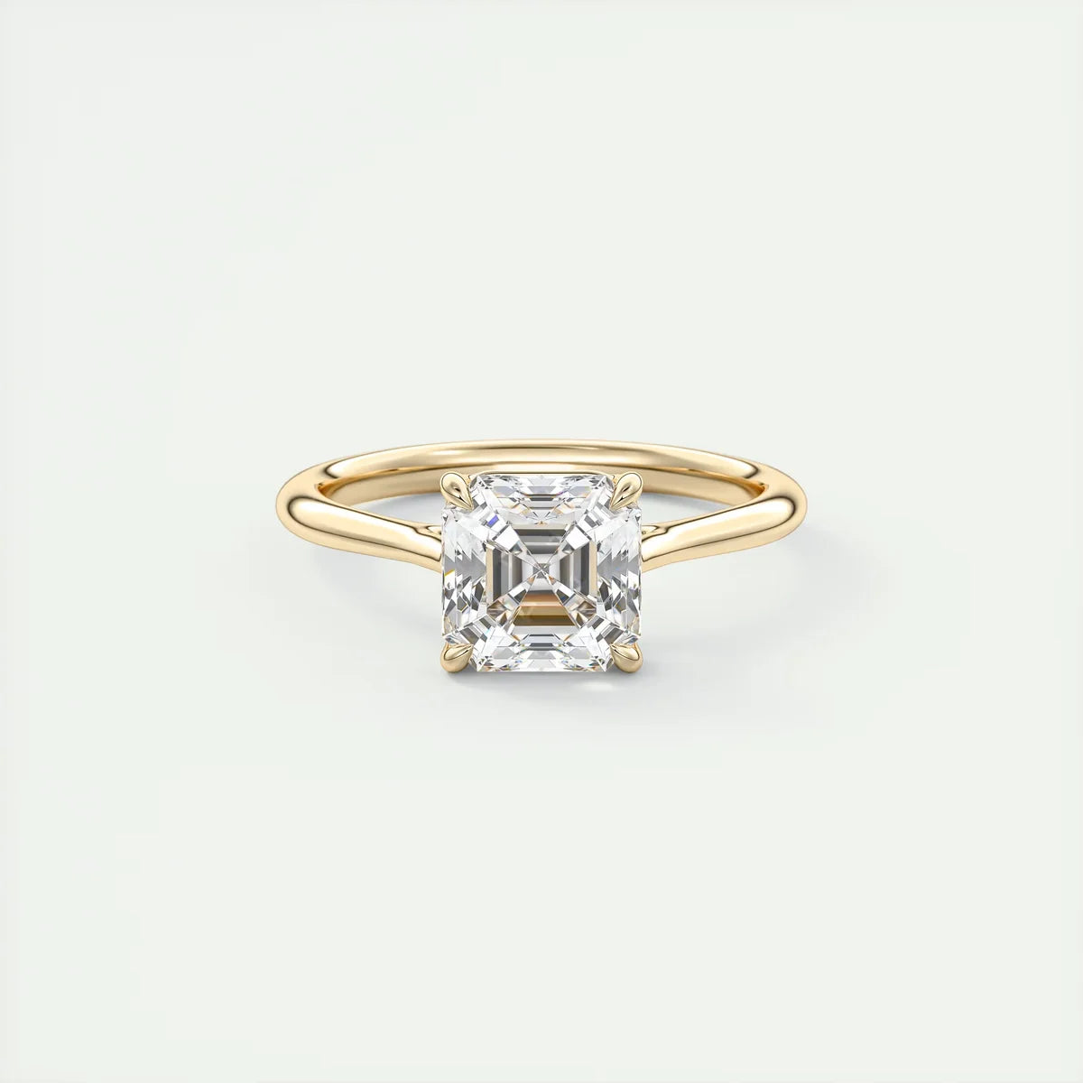 2 Carat Princess Flush Stacking Half Bezel Solitaire
