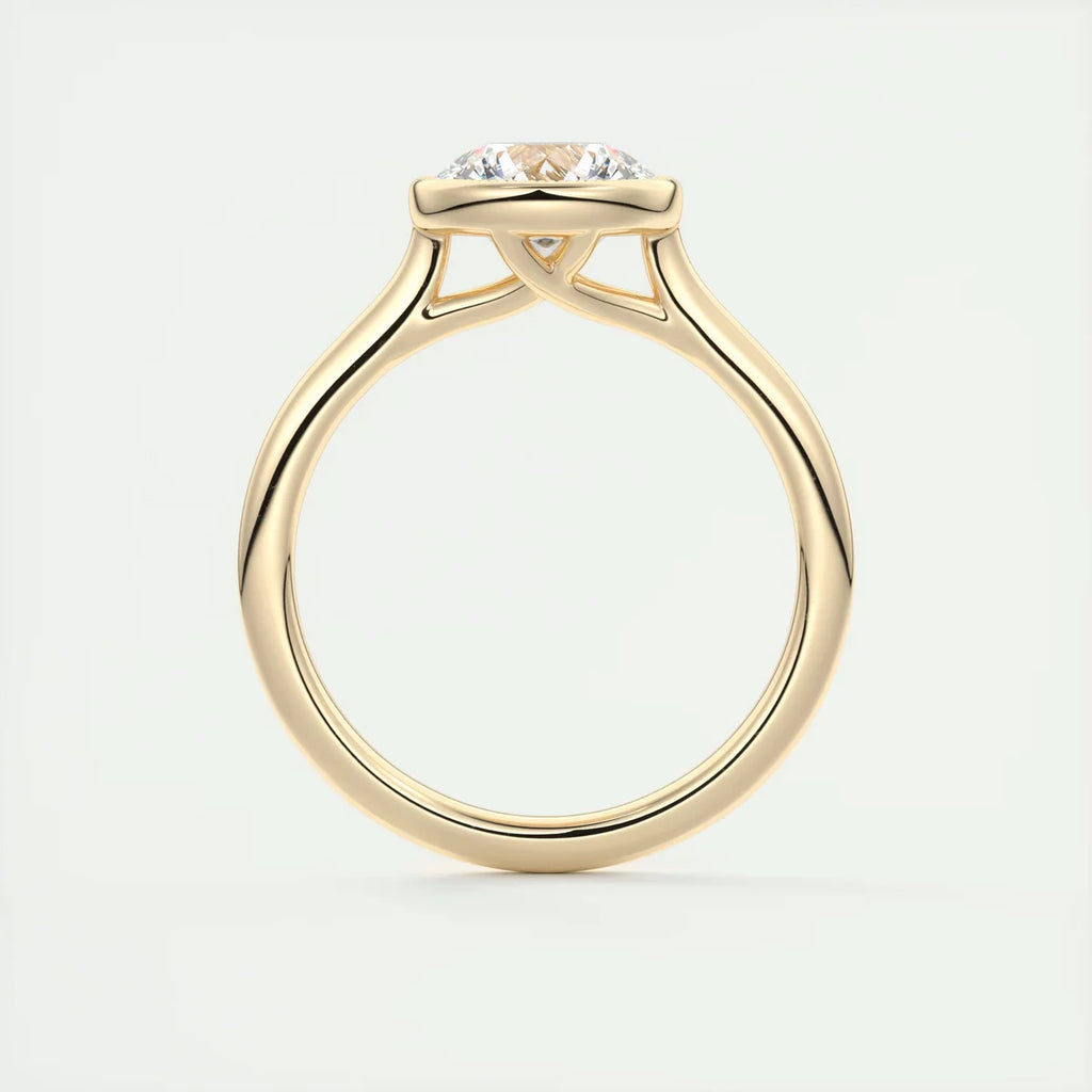 2 Carat Round Solitaire Textured Bezel