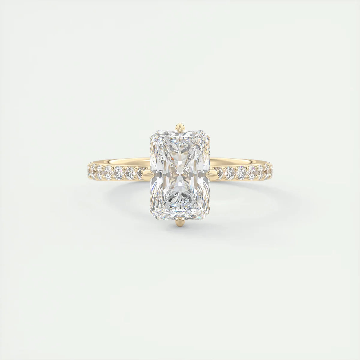 2 Carat Radiant Compass Point Pavé Solitaire