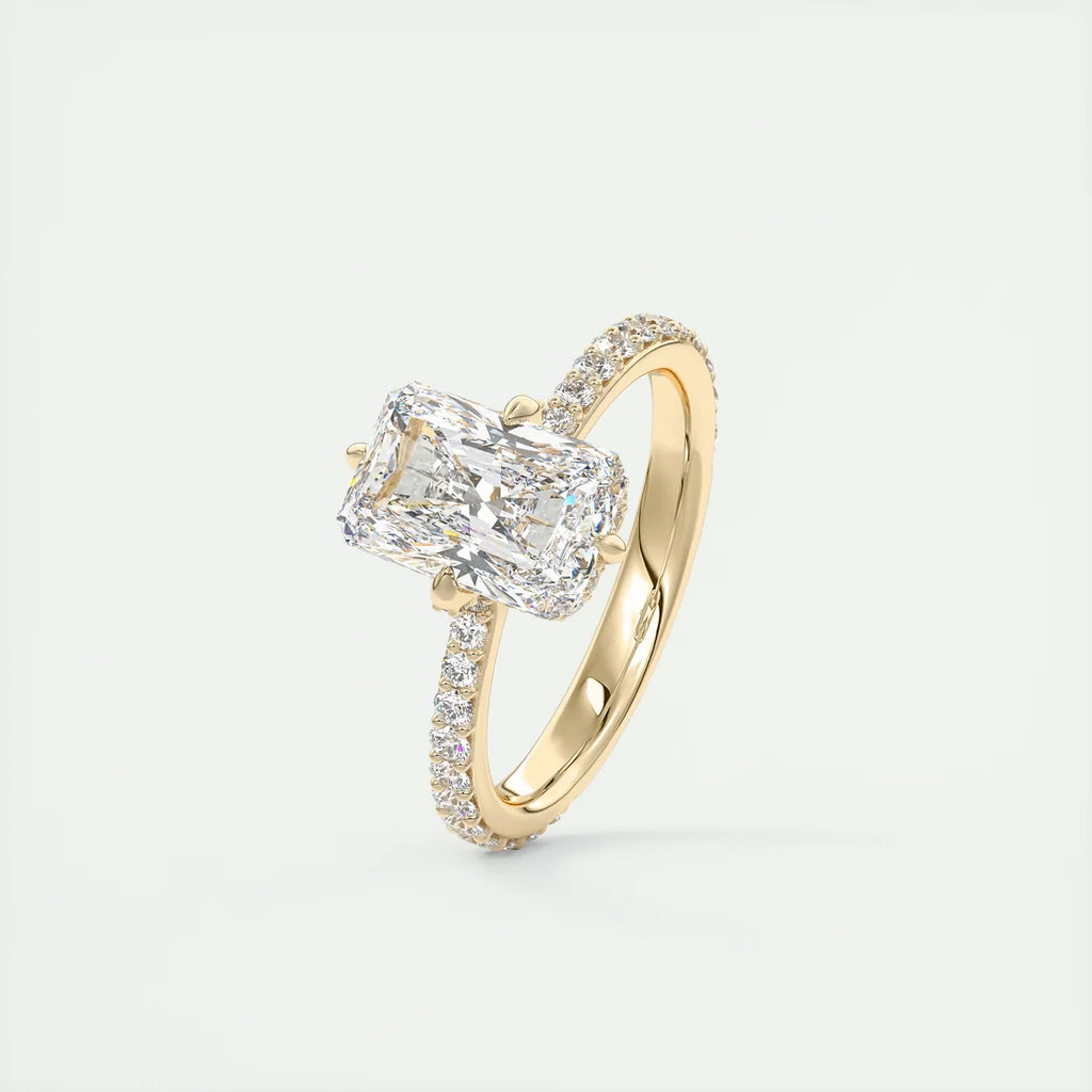 2 Carat Radiant Compass Point Pavé Solitaire
