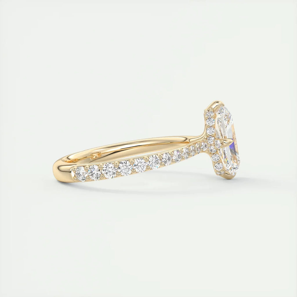 2 Carat Radiant Compass Point Pavé Solitaire