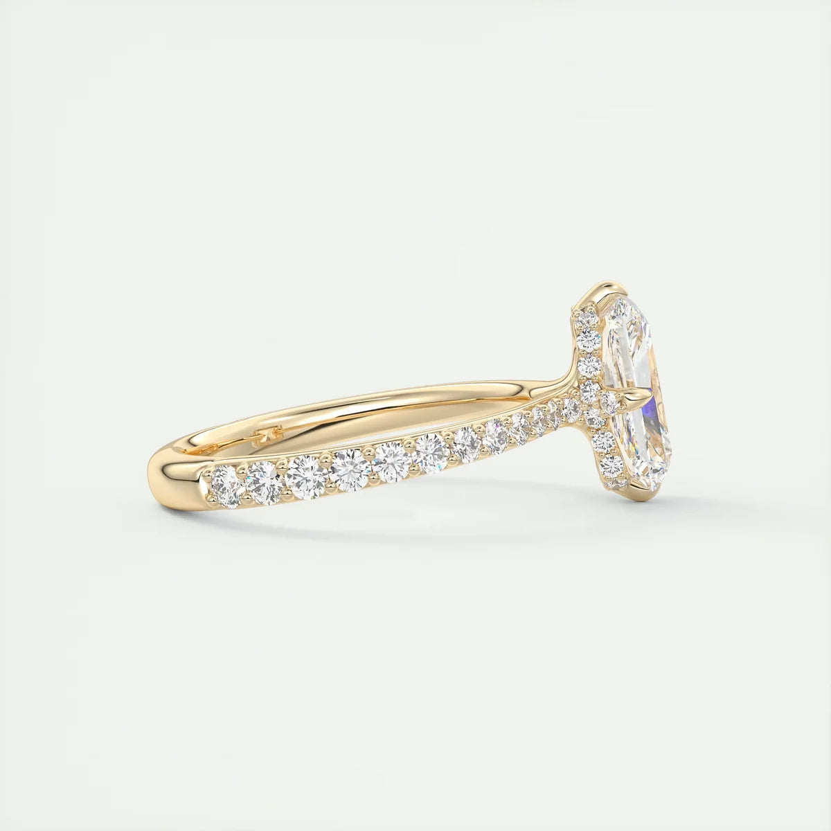 2 Carat Radiant Compass Point Pavé Solitaire