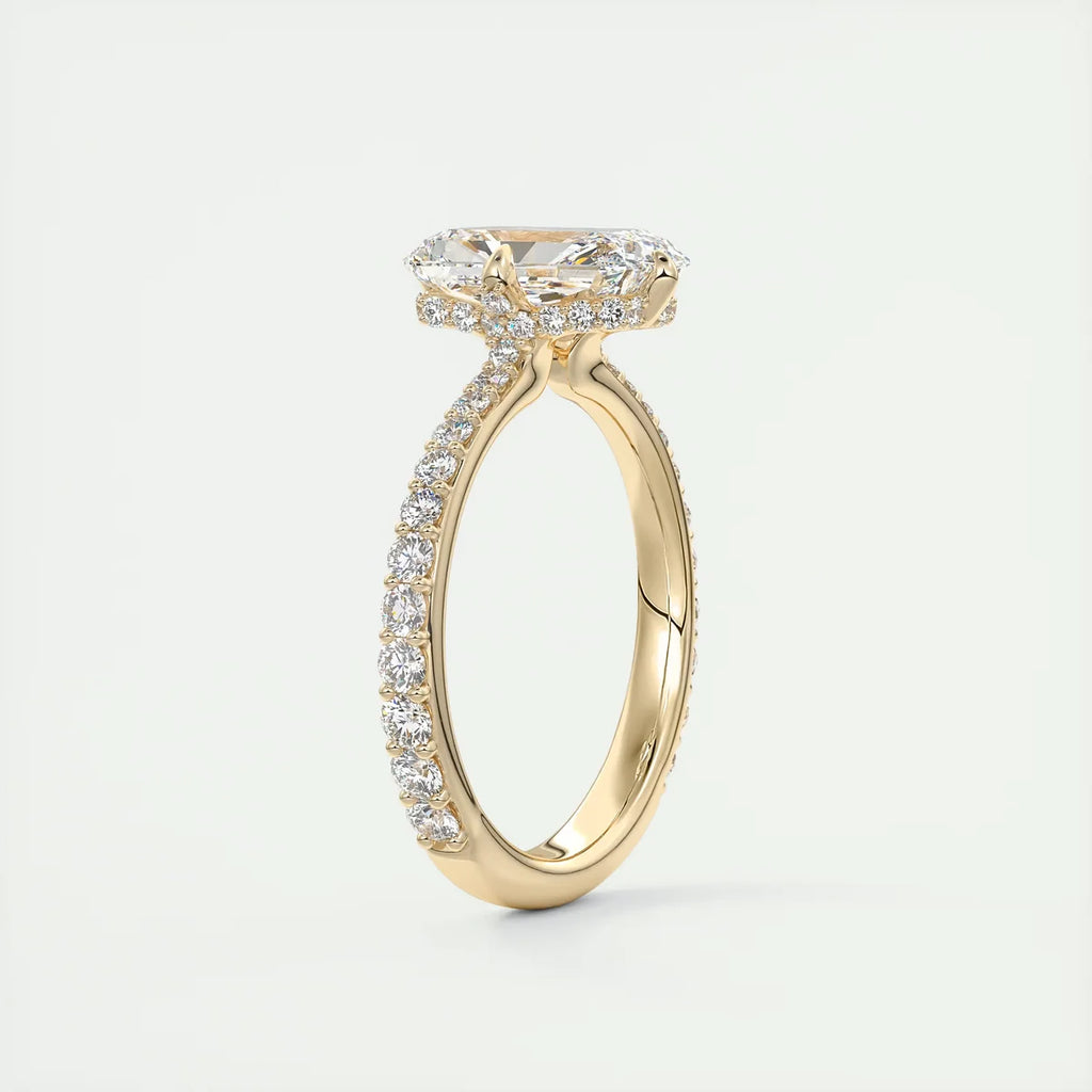 2 Carat Radiant Compass Point Pavé Solitaire