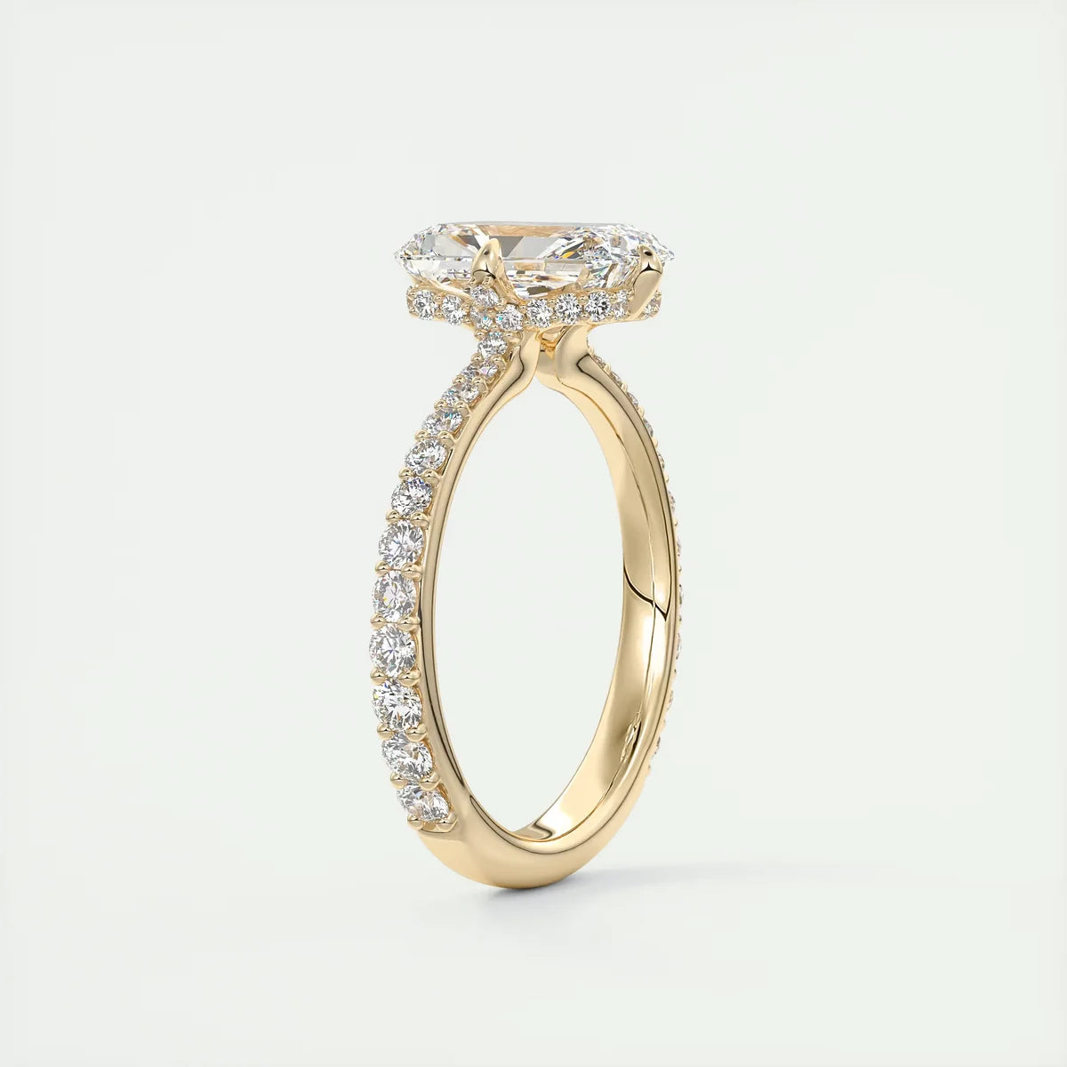 2 Carat Radiant Compass Point Pavé Solitaire