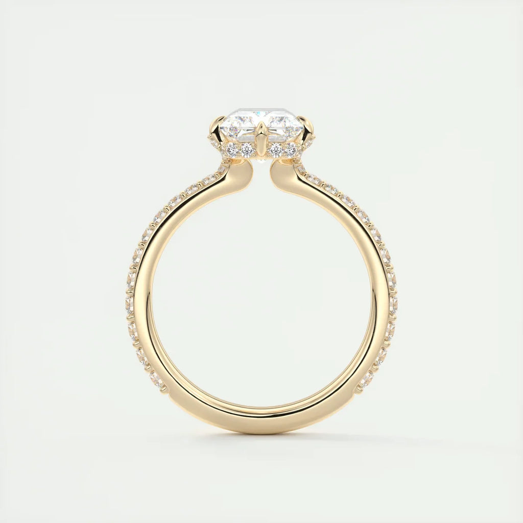 2 Carat Radiant Compass Point Pavé Solitaire