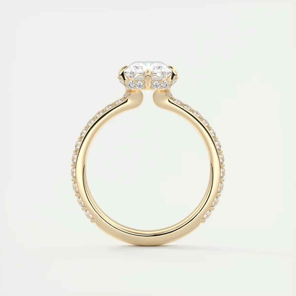 2 Carat Radiant Compass Point Pavé Solitaire