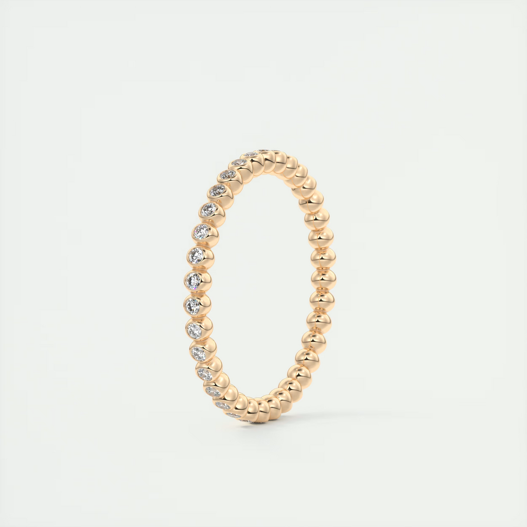 Bezel Set Beaded Eternity Band (0.25 TCW)