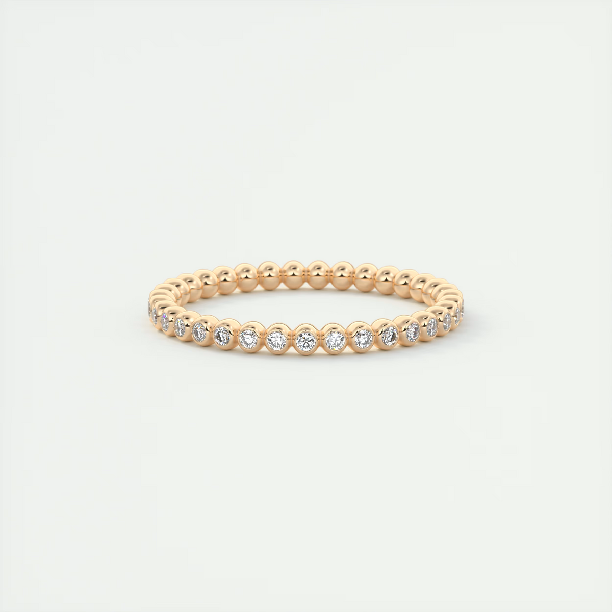Bezel Set Beaded Eternity Band (0.25 TCW)