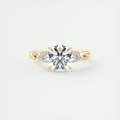 2 Carat Round Solitaire Engagement Ring with Twisted Pavé Band