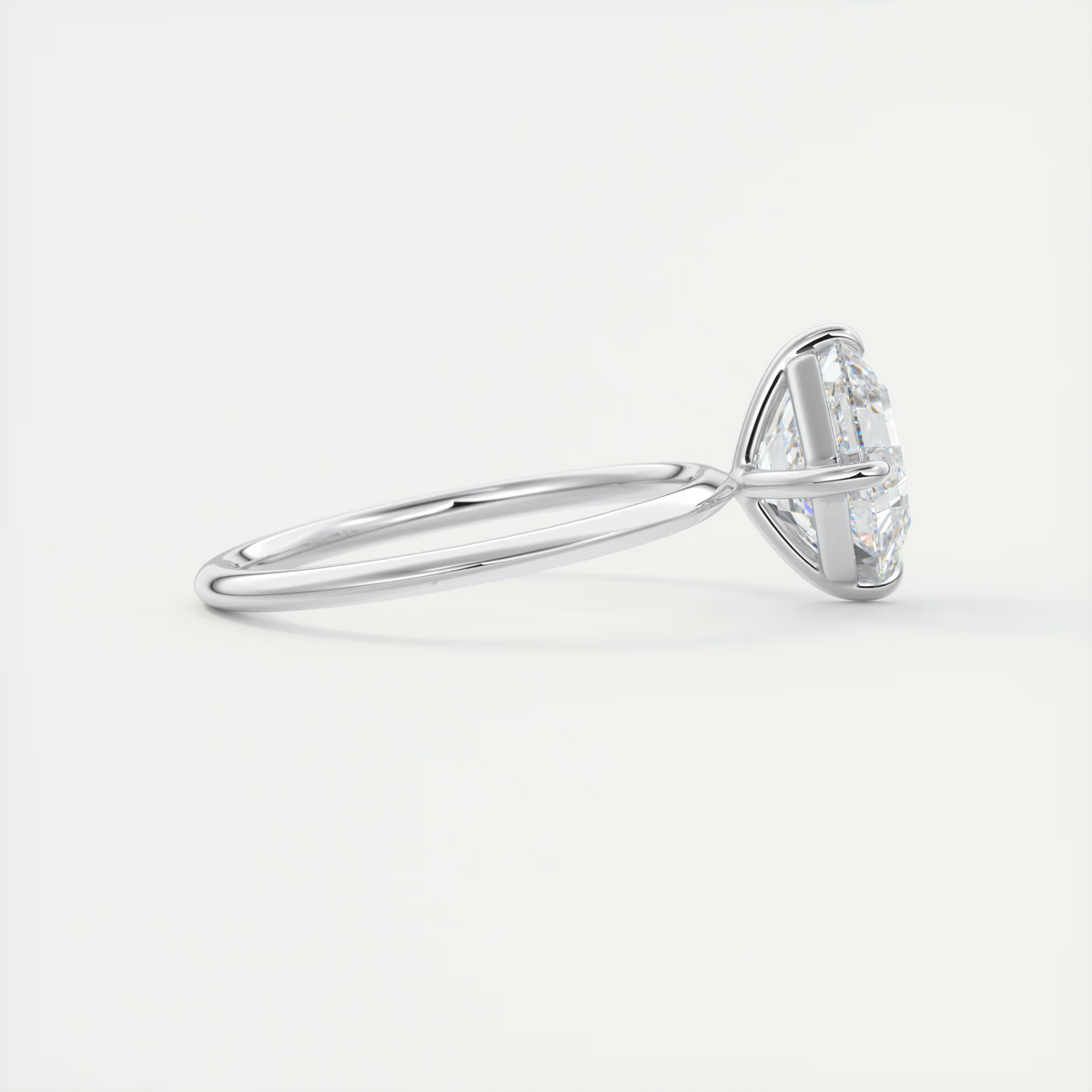 Royal 2 Carat Asscher Cut Solitaire Diamond Ring