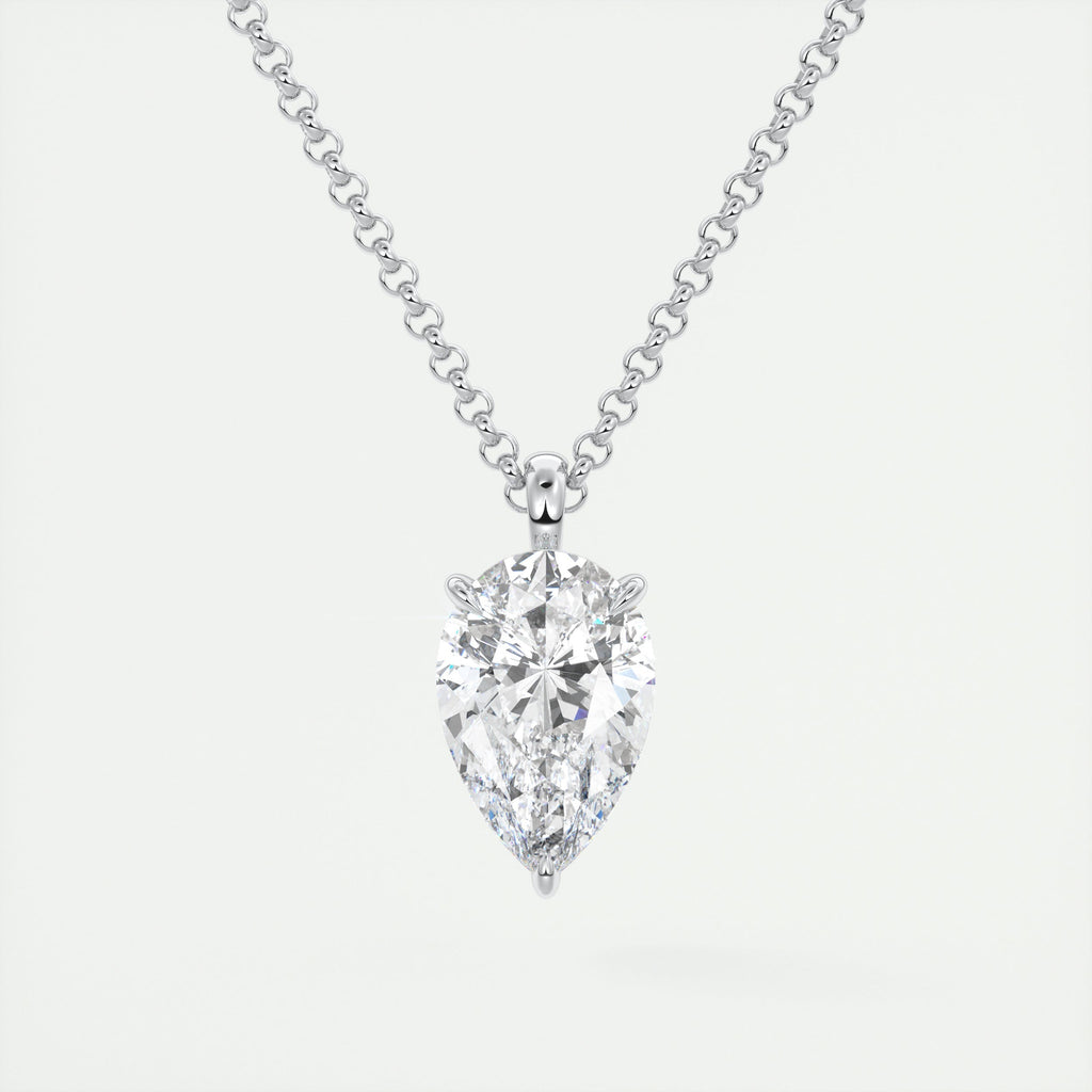 1.5 ct Pear Prong Set Pendant Necklace