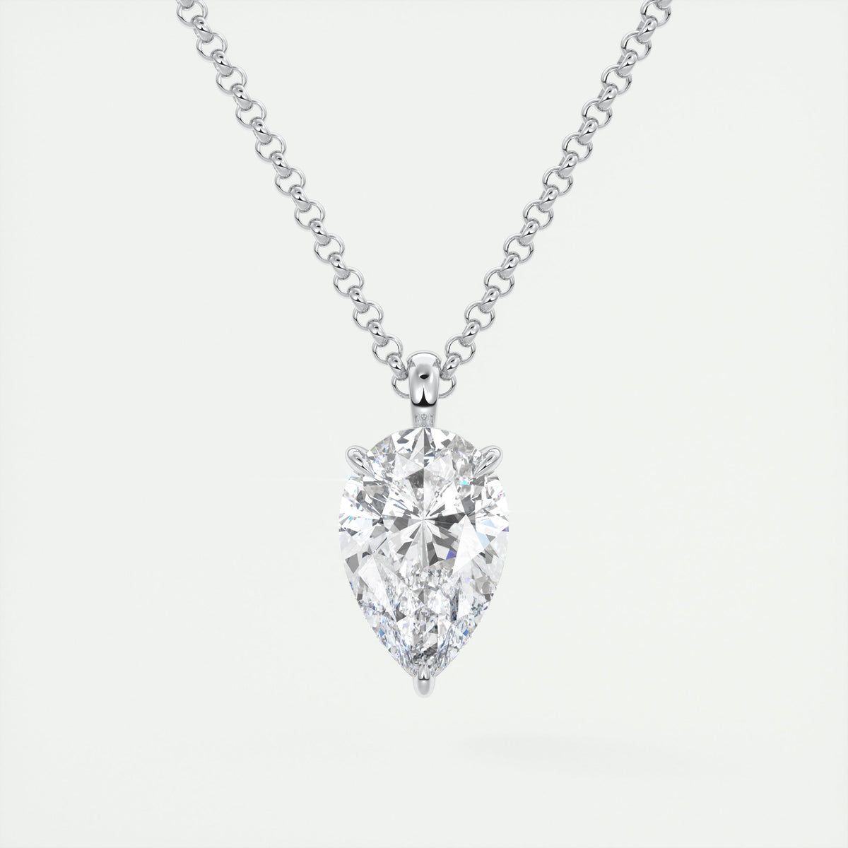 1.5 ct Pear Prong Set Pendant Necklace