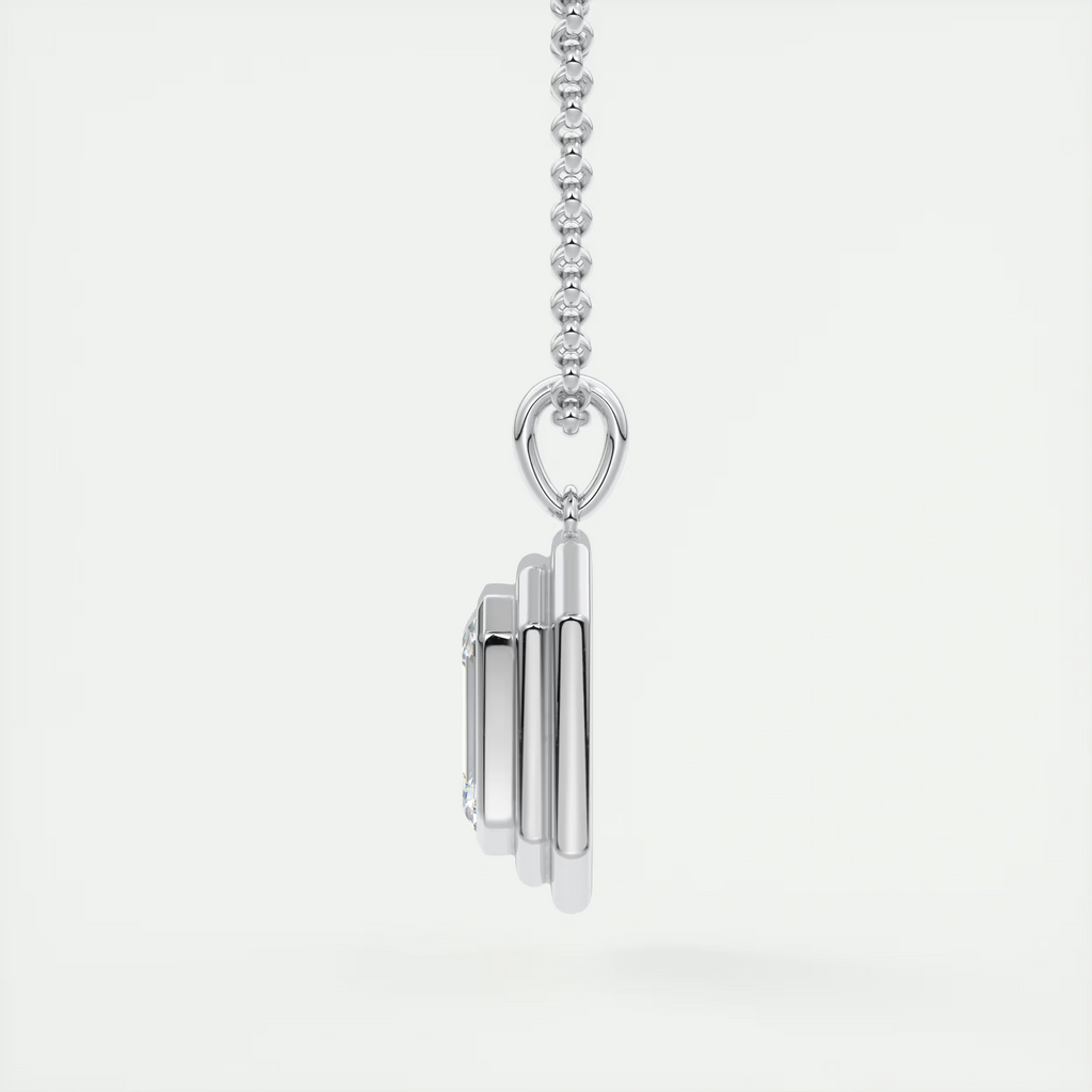 1.5 ct Emerald Bezel Set Pendant Necklace