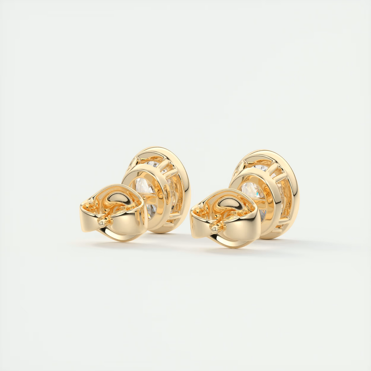 2 ct Oval Bezel Set Diamond Studs