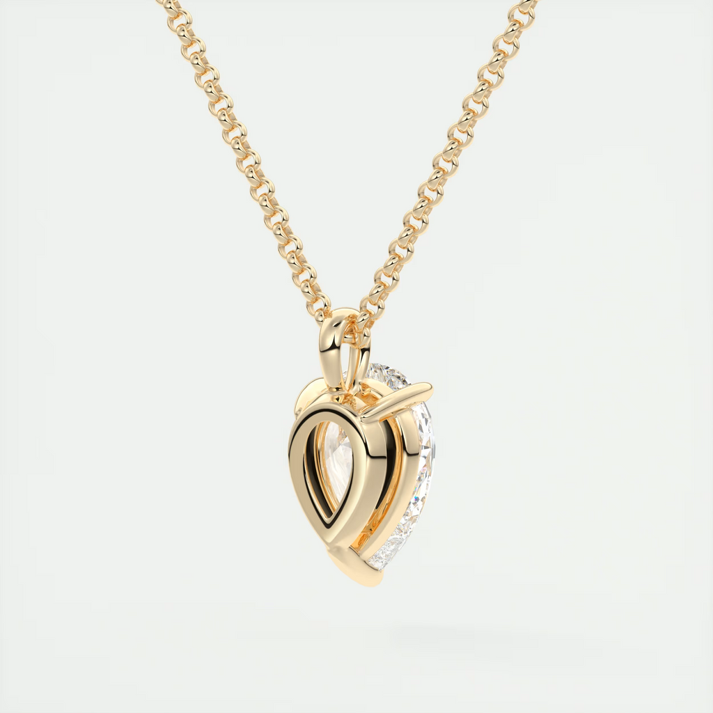 1.5 ct Pear Prong Set Pendant Necklace