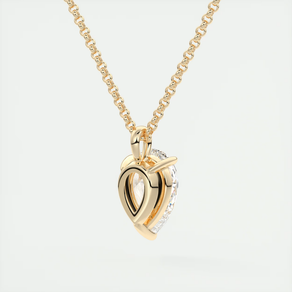 1.5 ct Pear Prong Set Pendant Necklace