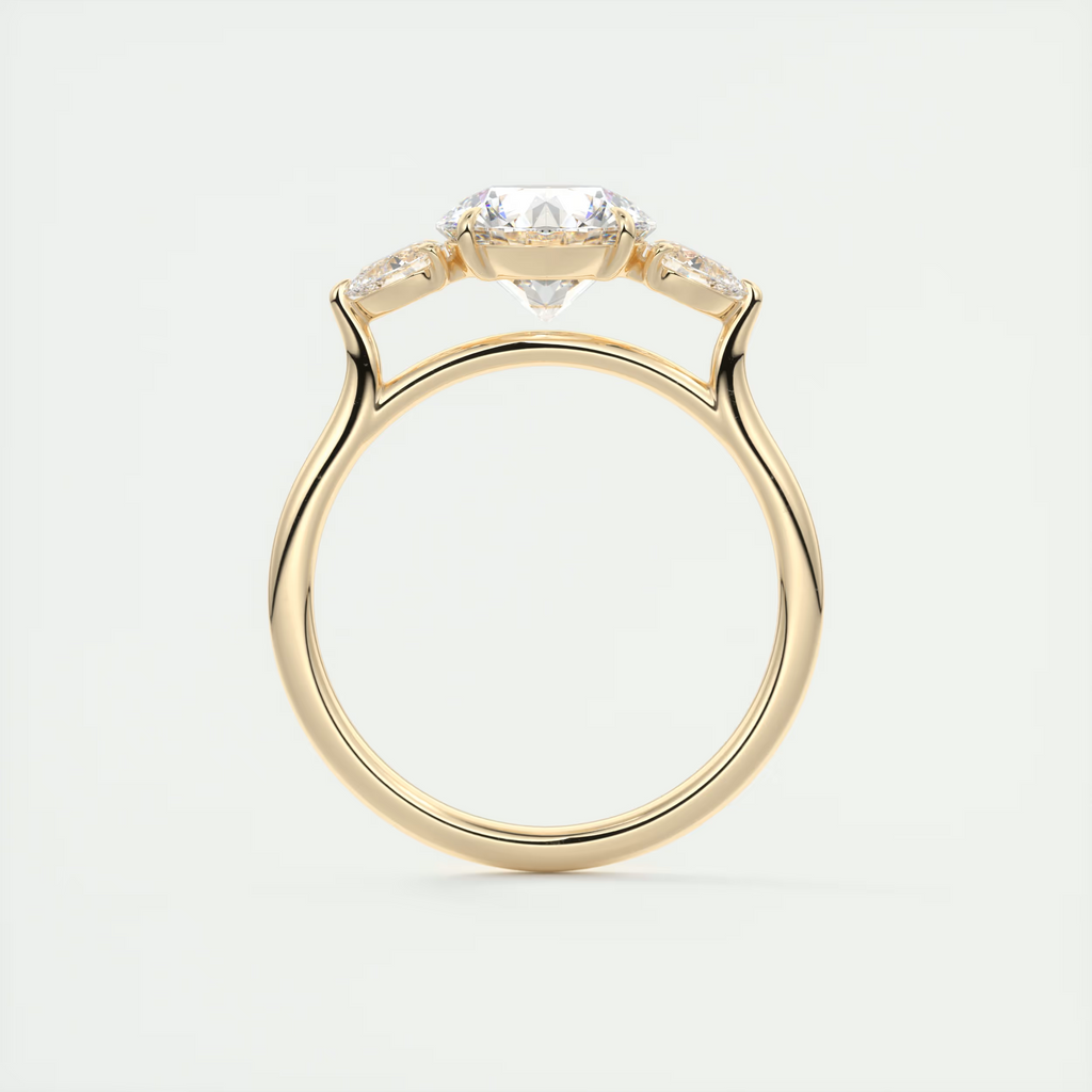 1.5 Carat Round Flush Stacking Three-Stone Engagement Ring