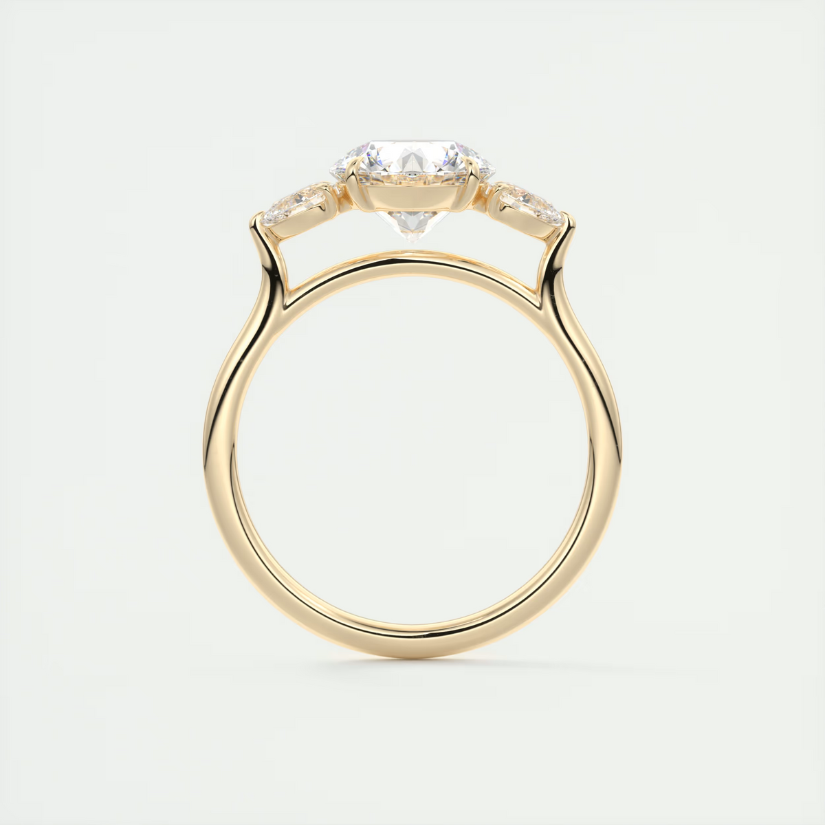 1.5 Carat Round Flush Stacking Three-Stone Engagement Ring