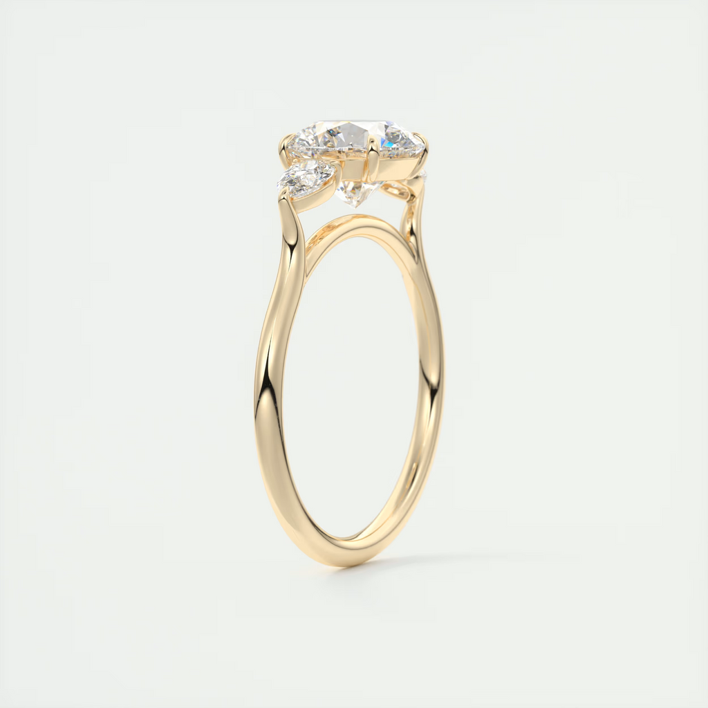 1.5 Carat Round Flush Stacking Three-Stone Engagement Ring