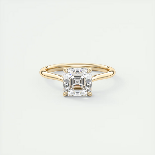2 Carat Asscher Flush Set Stacking Solitaire (1.8mm Band)