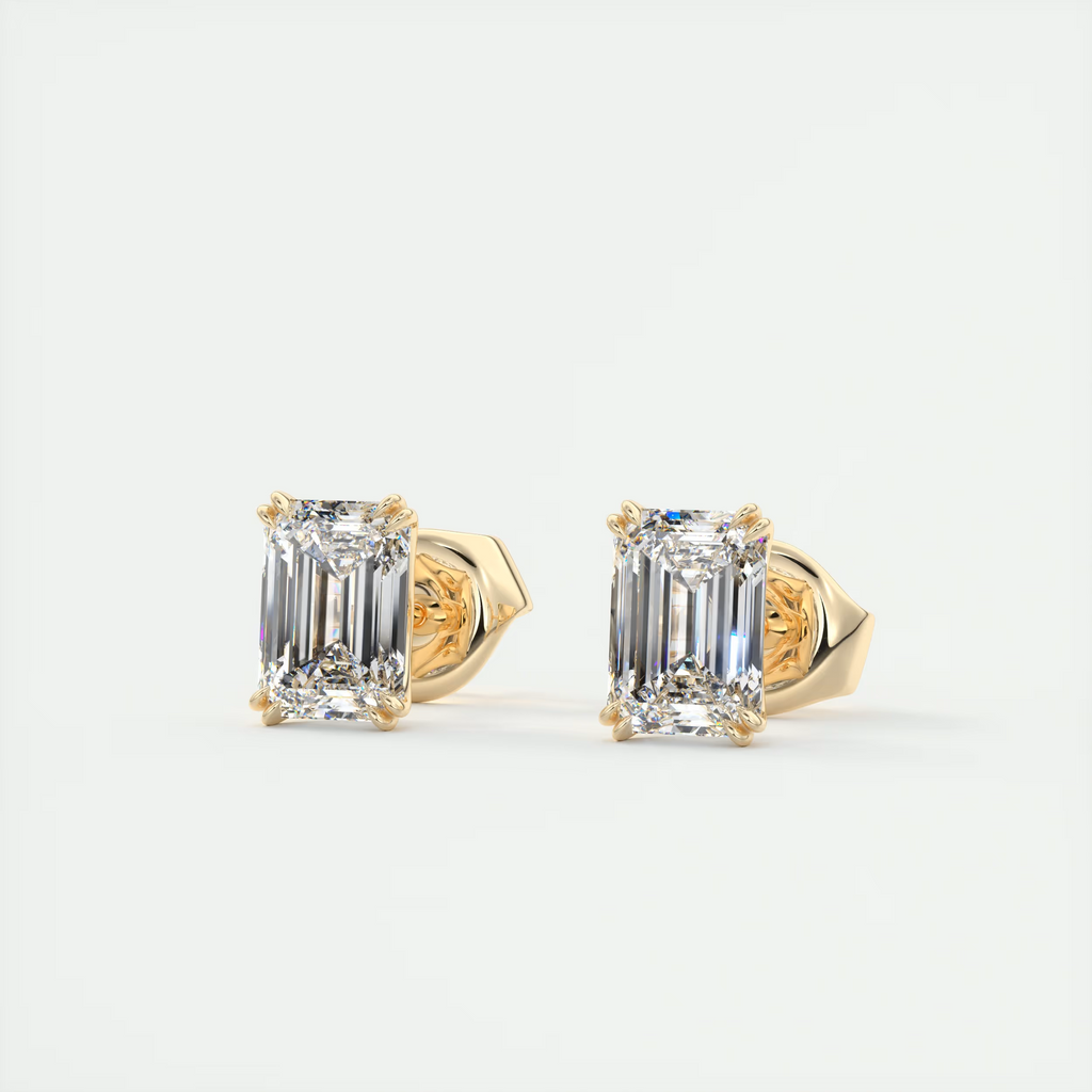2 ct Emerald Diamond Studs