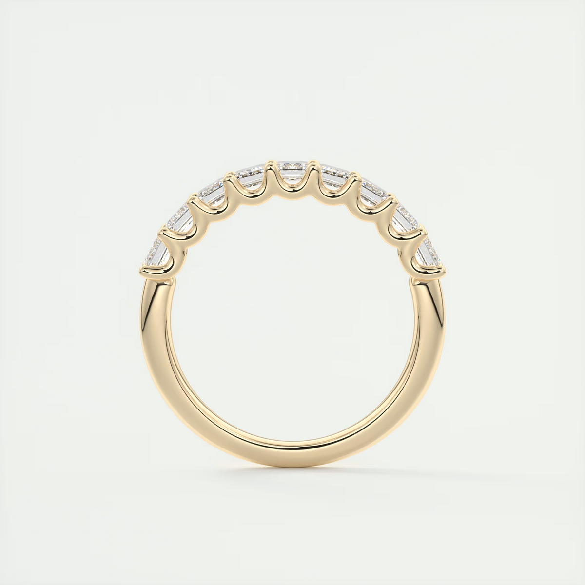 4mm Emerald Half Eternity Band (1.8 TCW)