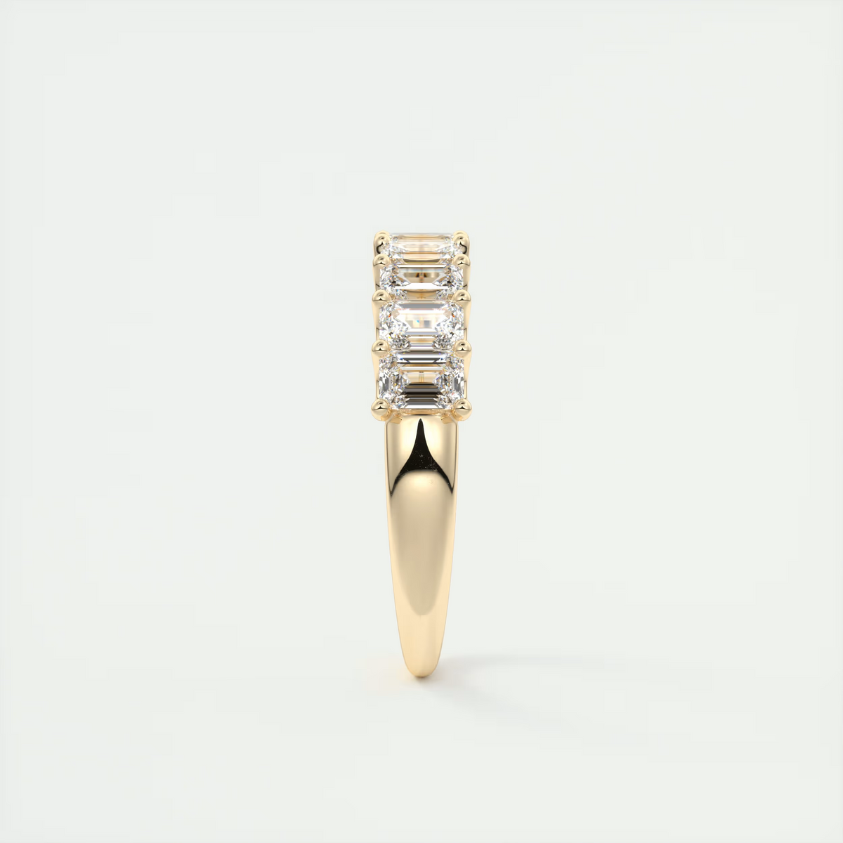 4mm Emerald Half Eternity Band (1.8 TCW)