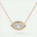 1.5 ct Marquise Bezel Set Pendant Necklace