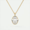 1.5 ct Oval Bezel Set Pendant Necklace